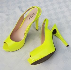Womens yellow high heels-Guess